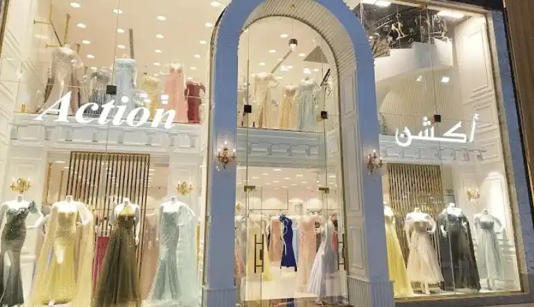 محل أكشن لفساتين السهرة لمسات مول جدة