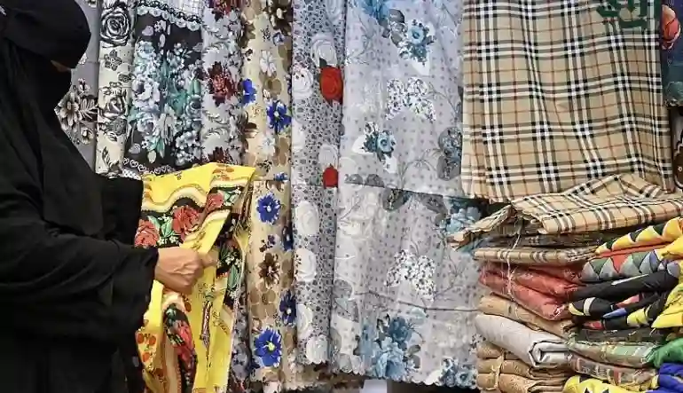 محلات الأقمشة في السوق الداخلي صبيا